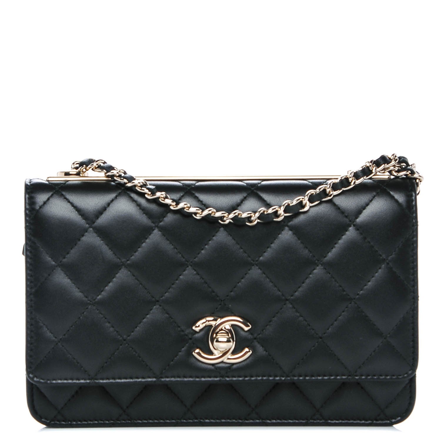 Chanel Lambskin Quilted Trendy CC Wallet On Chain WOC Black 1 of 7
