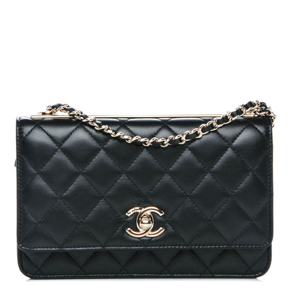 Chanel Lambskin Quilted Trendy CC Wallet On Chain WOC Black 1 of 7