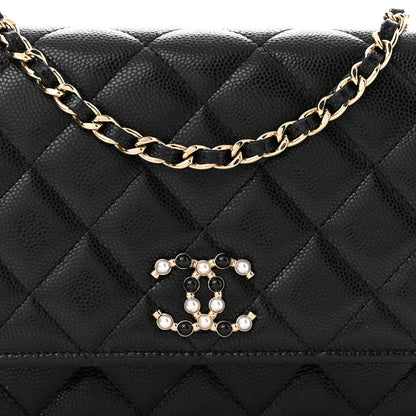 Chanel Caviar Quilted Coco Candy Wallet On Chain WOC Black 9 of 12