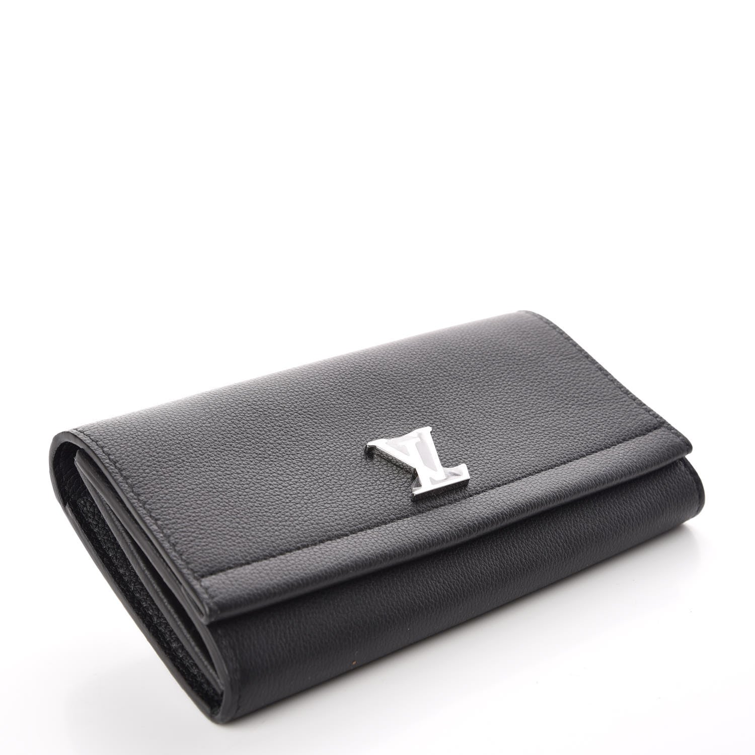 Louis Vuitton Calfskin Lockme II Wallet Black 4 of 9