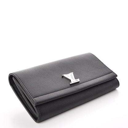 Louis Vuitton Calfskin Lockme II Wallet Black 4 of 9