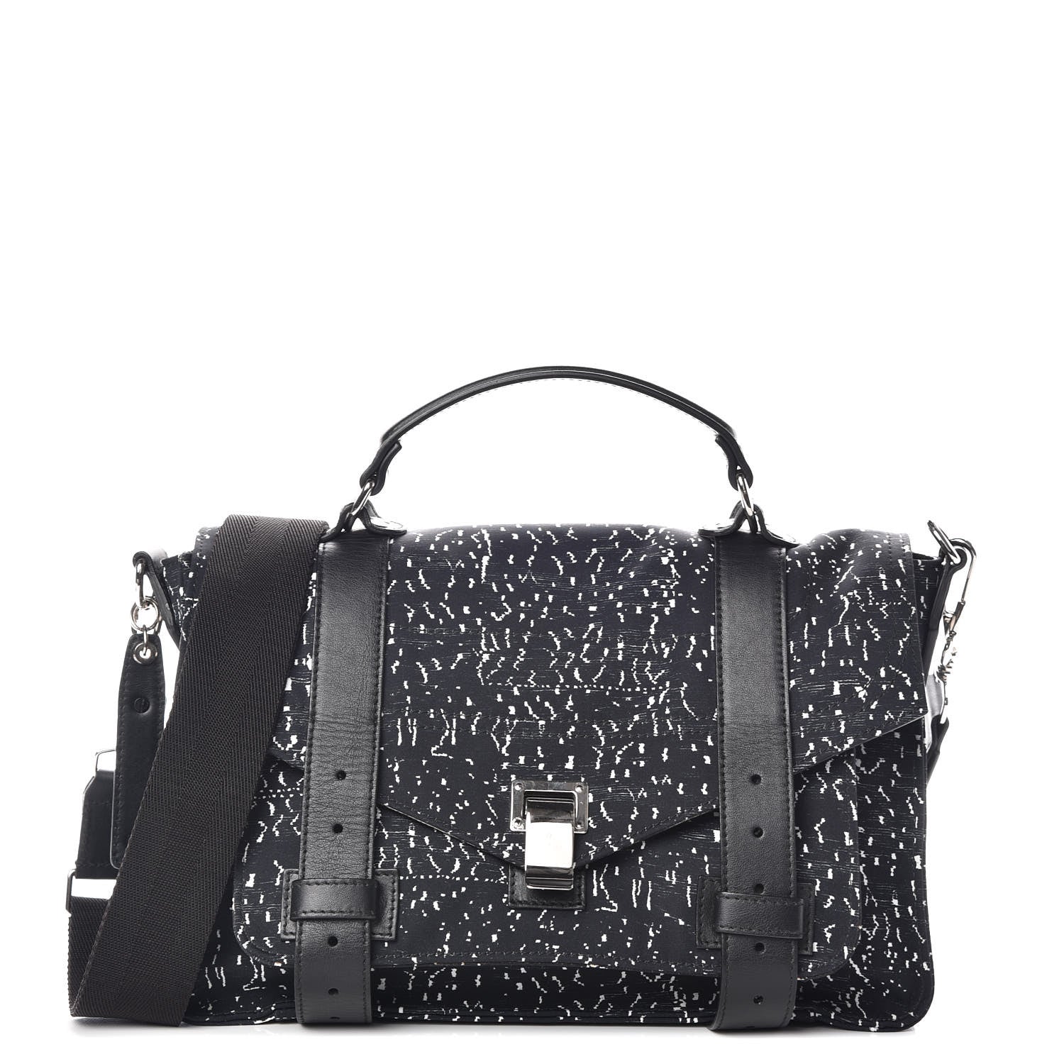 Proenza Schouler Nylon Printed Medium PS1 Satchel Black 1 of 9