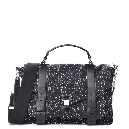 Proenza Schouler Nylon Printed Medium PS1 Satchel Black 1 of 9
