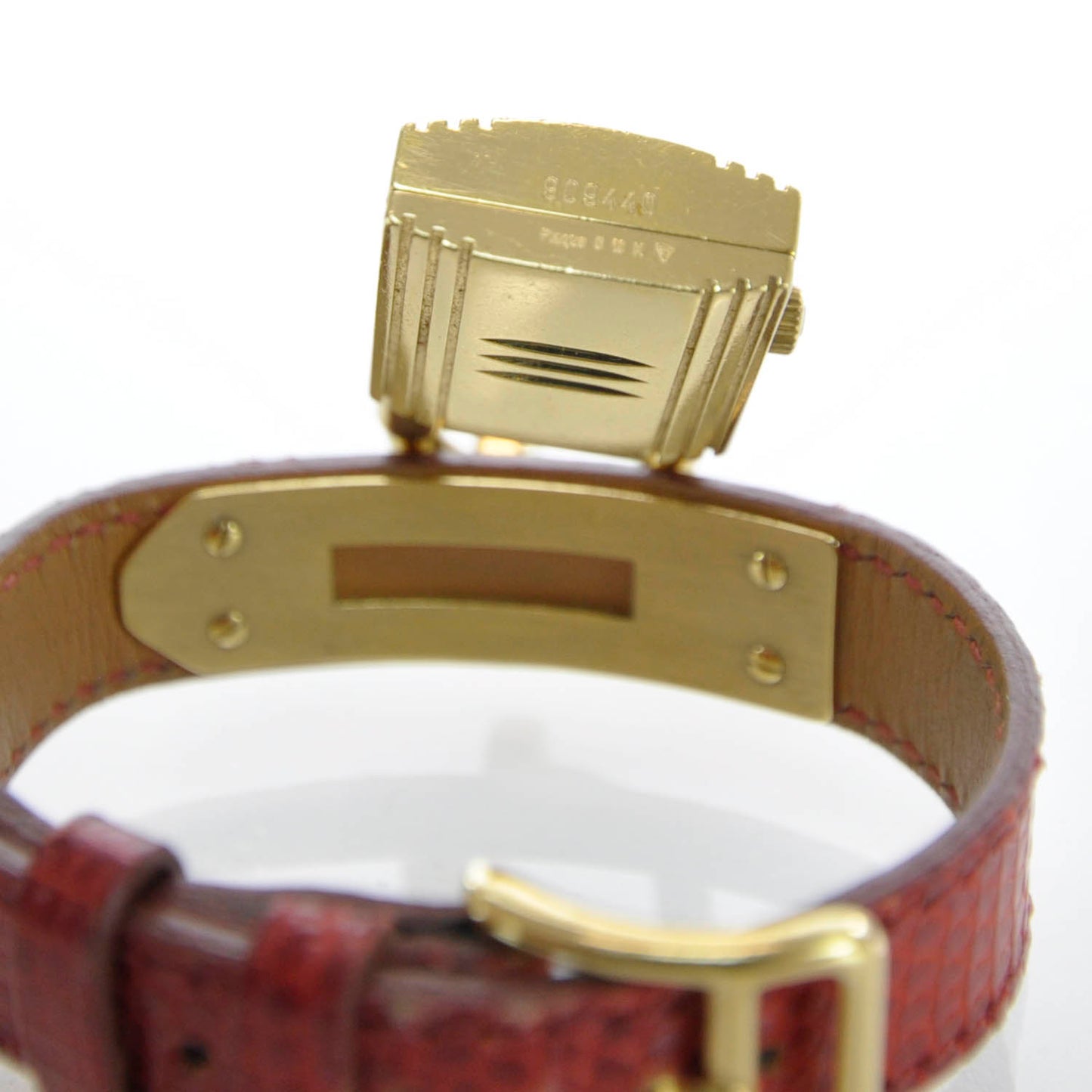 Stainless Steel Lizard 20mm Kelly Cadena Quartz Watch Rouge Moyen