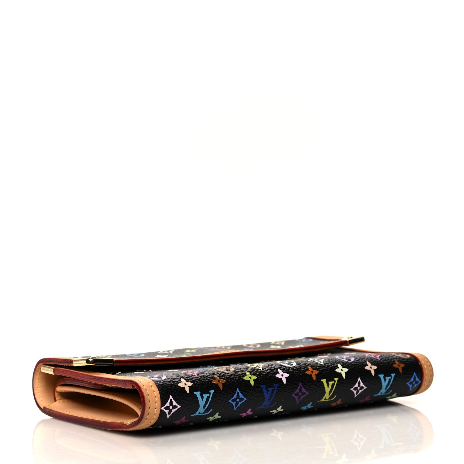 Louis Vuitton Monogram Multicolor Porte Tresor International Wallet Black 4 of 12