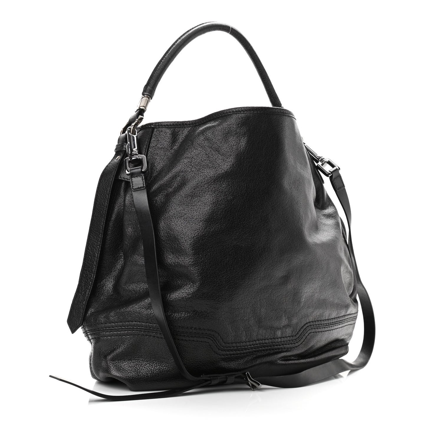 Grainy Calfskin Large Ashmore Hobo Black