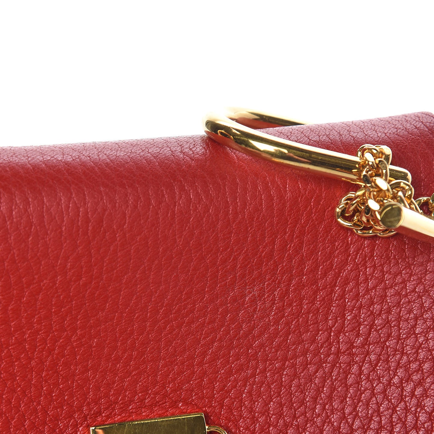 Grained Lambskin Mini Drew Shoulder Bag Plaid Red