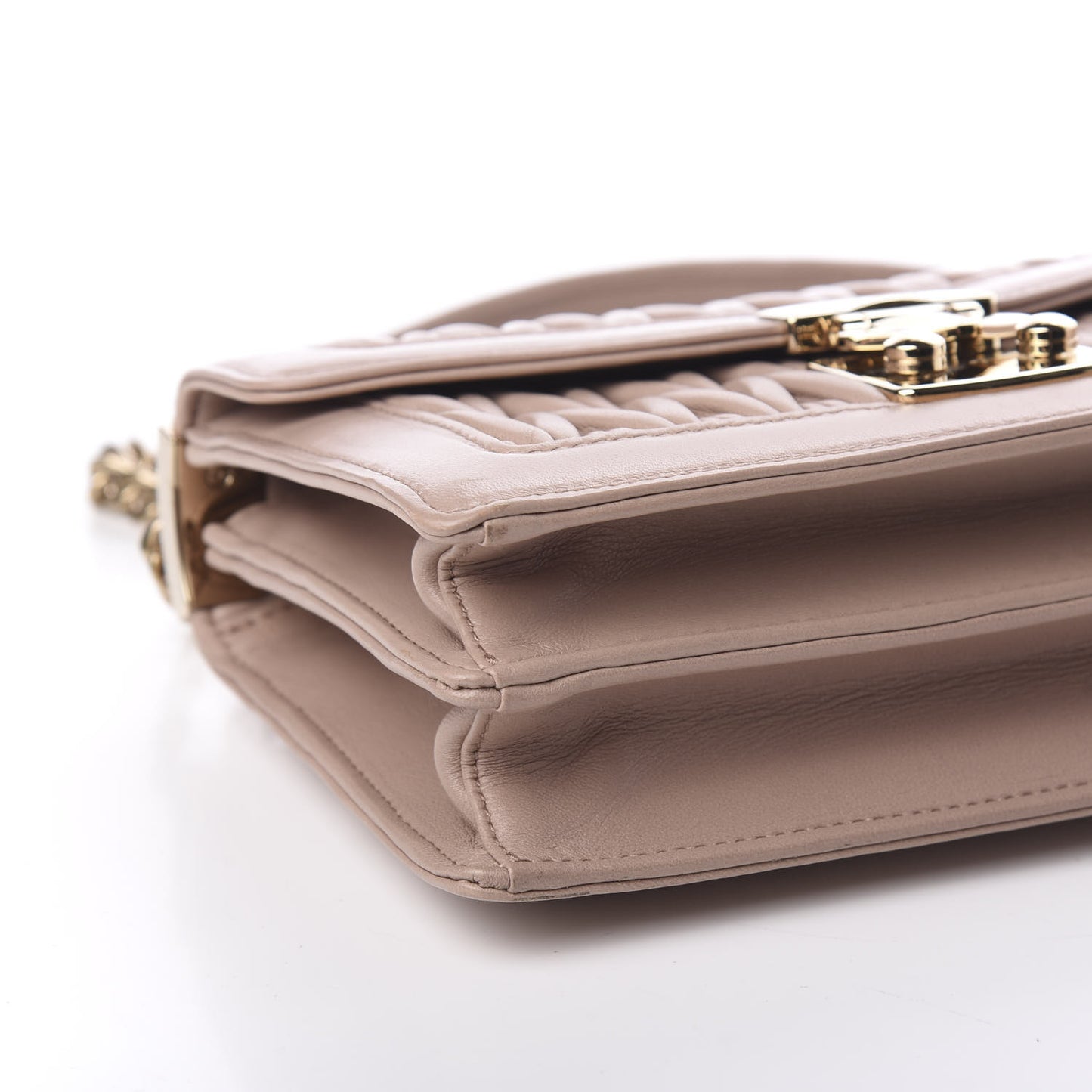 Lambskin Confidential Matelasse Chain Shoulder Bag Cipria