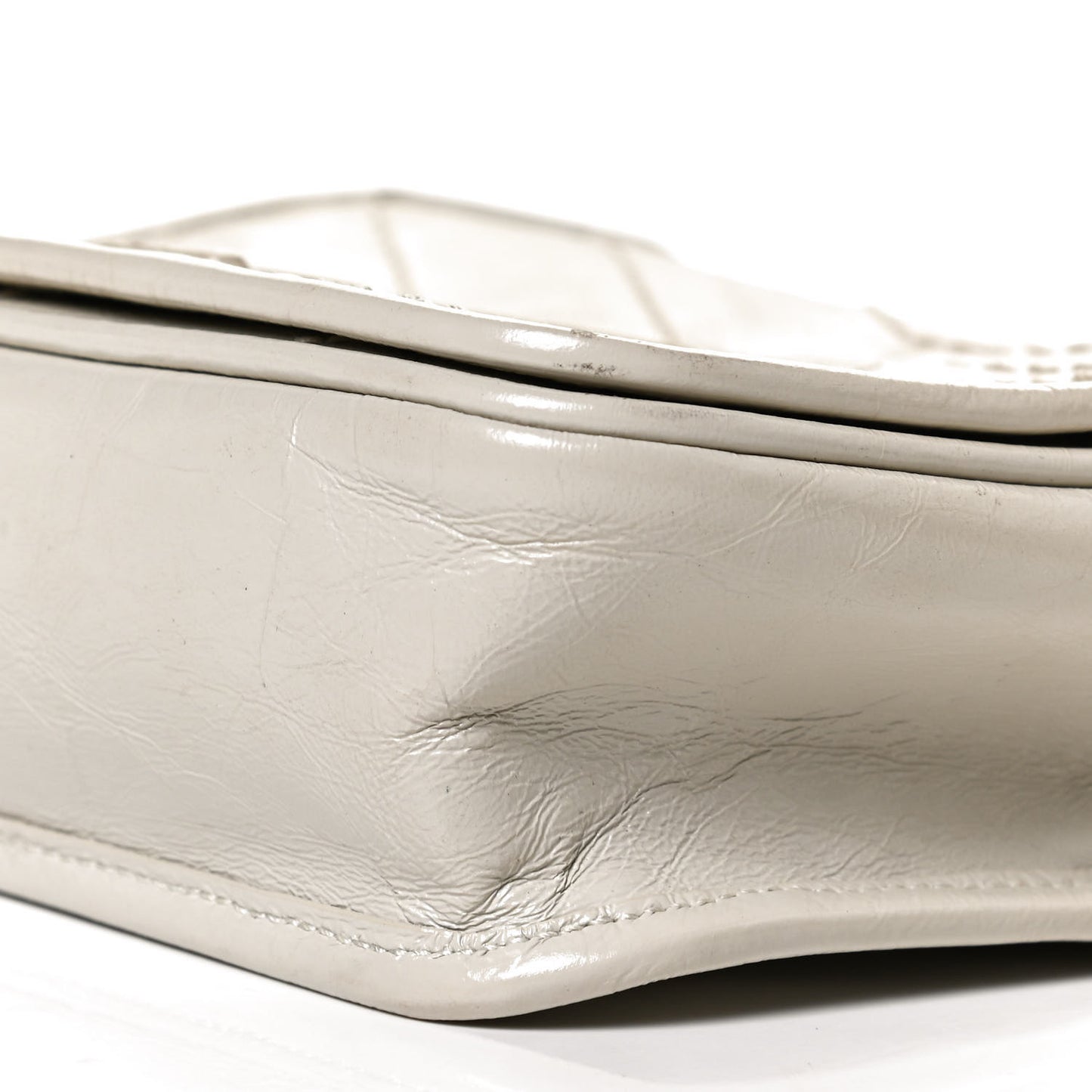Crinkled Calfskin Matelasse Monogram Niki Chain Wallet Crema Soft