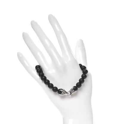 David Yurman Sterling Silver Black Onyx 8mm Spiritual Beads Bracelet 2 of 5