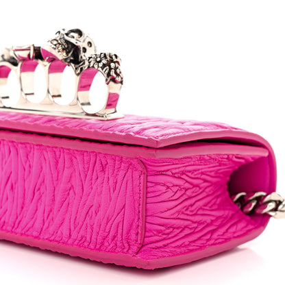 Alexander McQueen Lambskin Pleated Knuckle Shoulder Bag Fuchsia 10 of 10