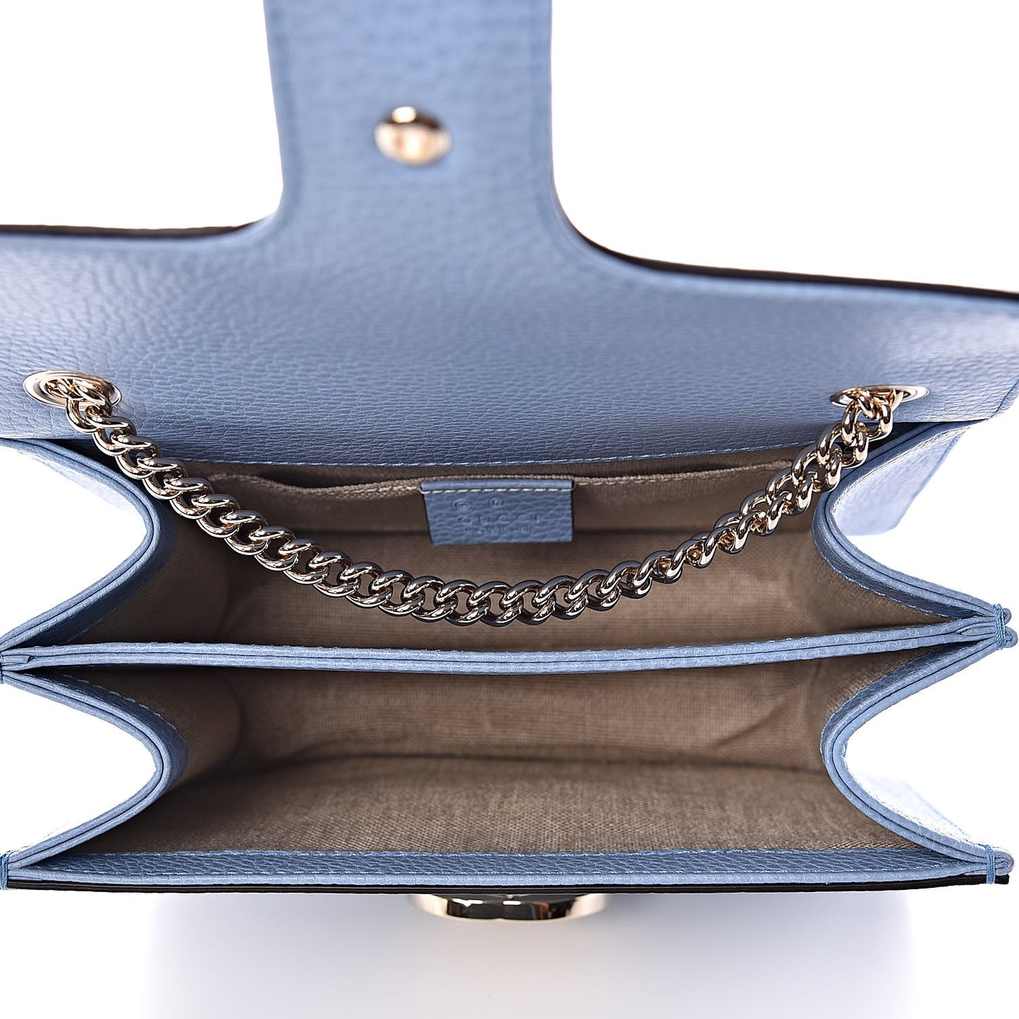 Dollar Calfskin Small Interlocking G Shoulder Bag Mineral Blue