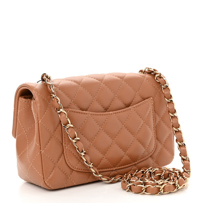 Chanel Lambskin Quilted Mini Rectangular Flap Brown 3 of 11