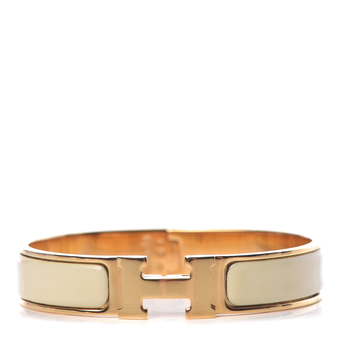 Enamel Narrow Clic Clac H Bracelet GM Craie