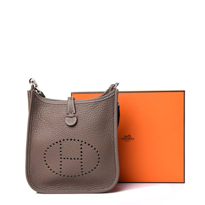Hermes Taurillon Clemence Amazone Evelyne TPM Etoupe Bleu Indigo 11 of 11