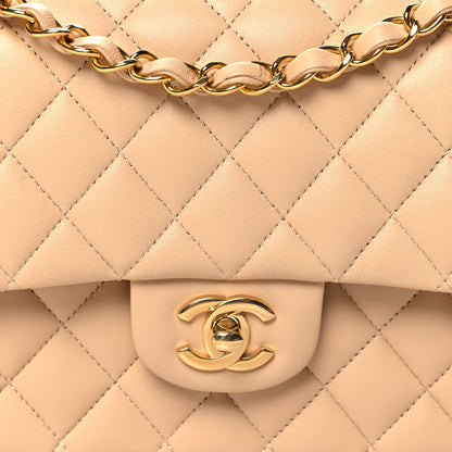 Chanel Lambskin Quilted Medium Double Flap Beige 8 of 11
