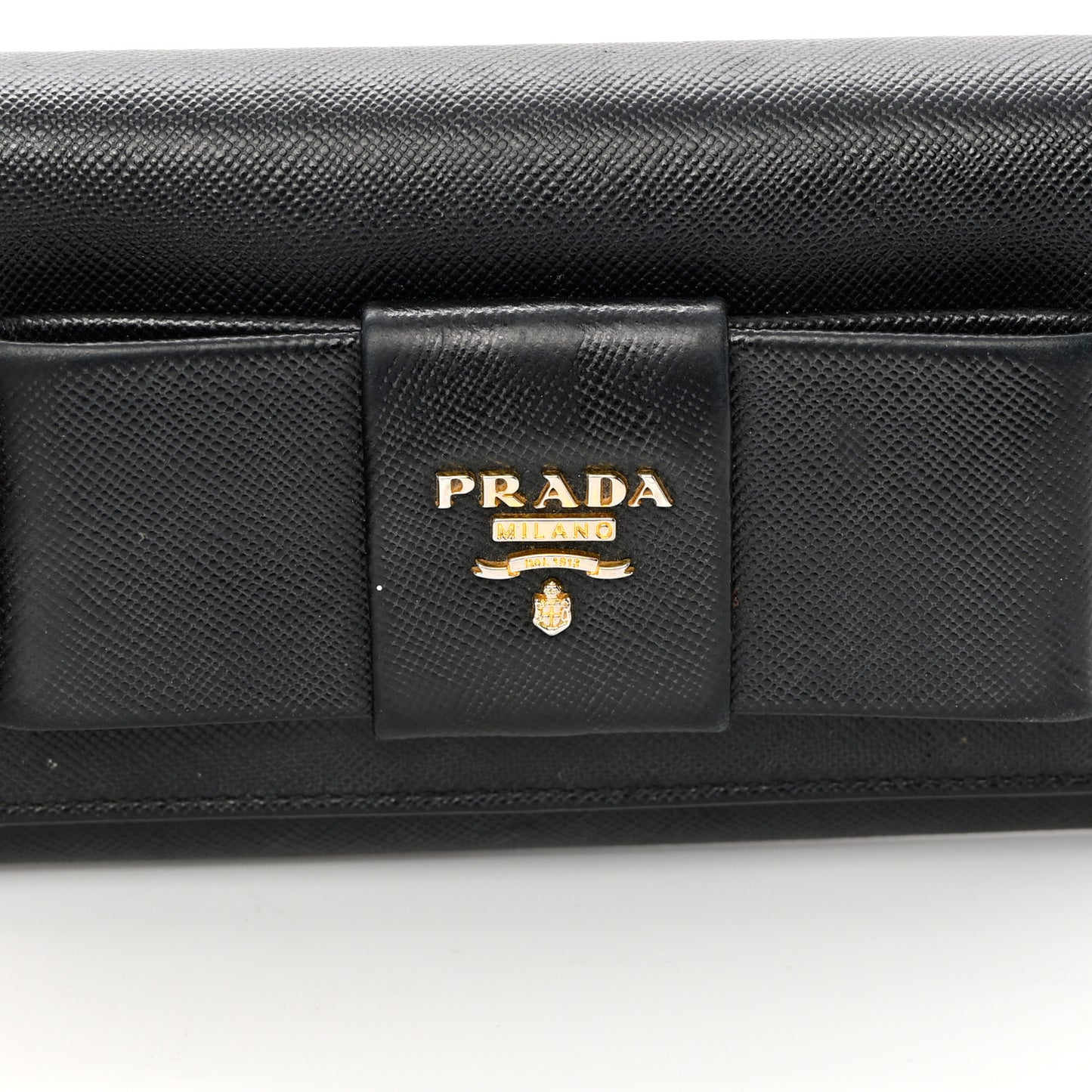 Saffiano Bow Continental Wallet Black