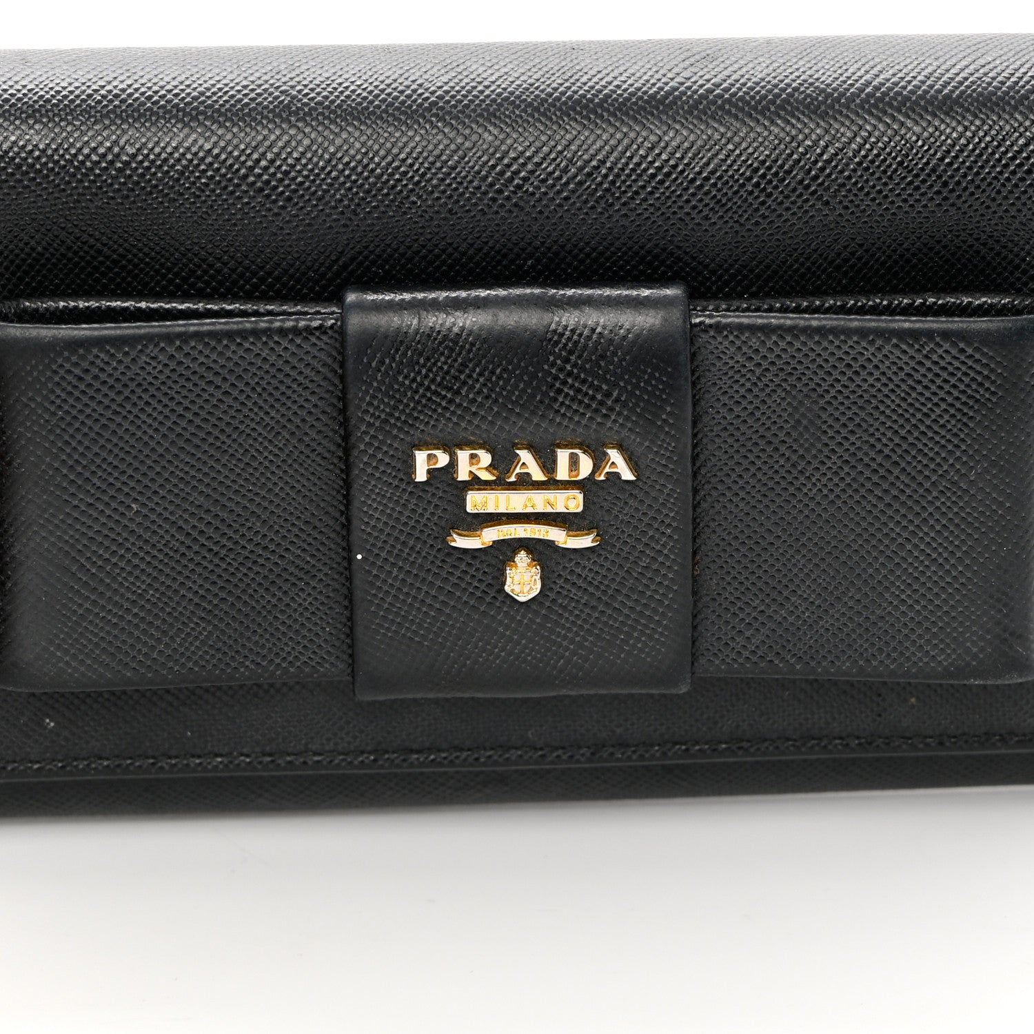 Prada Saffiano Bow Continental Wallet Black 16 of 17