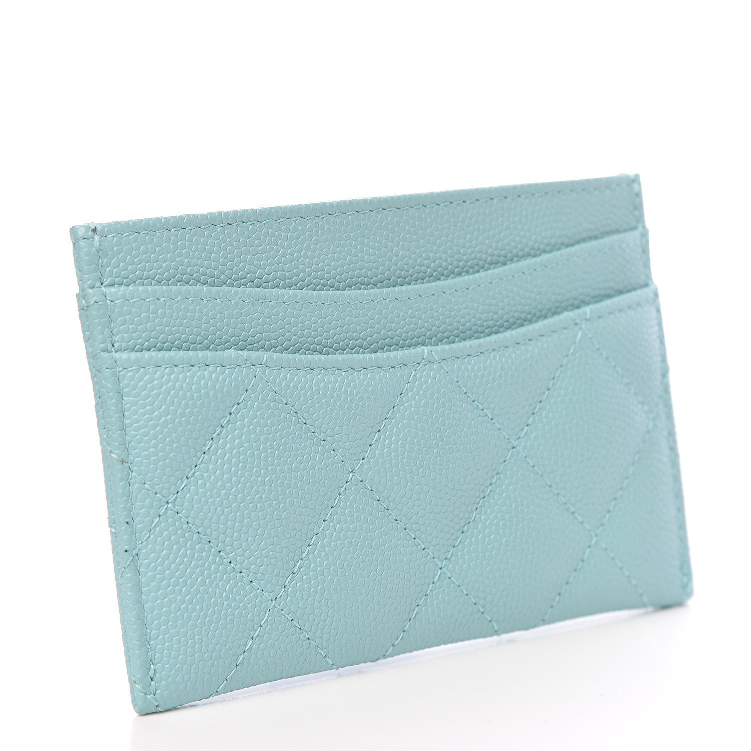 Chanel Caviar Quilted Card Holder Light Blue 3 of 11