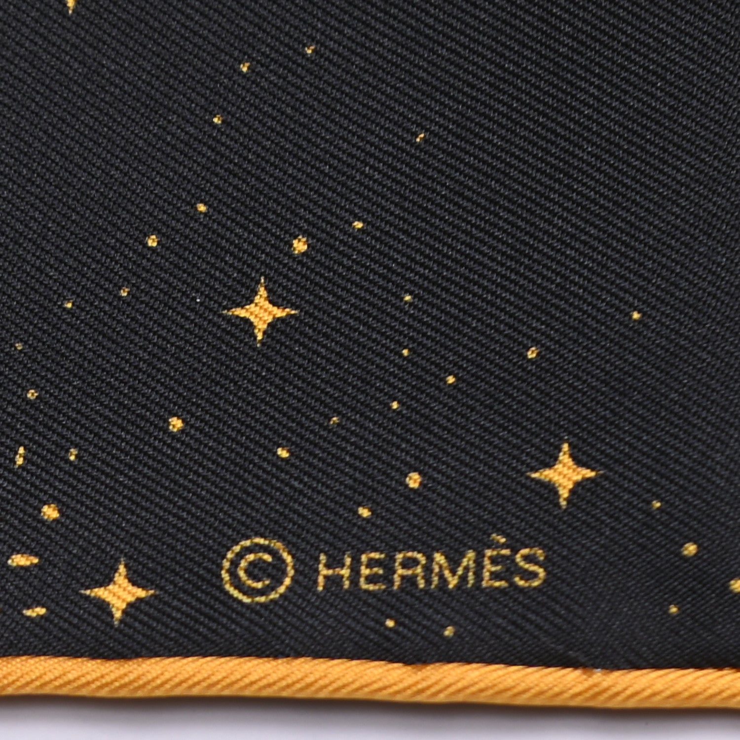 Hermes Silk Clair De Lune Double Face Scarf 90 Black Jaune D'Or Bleu 5 of 6