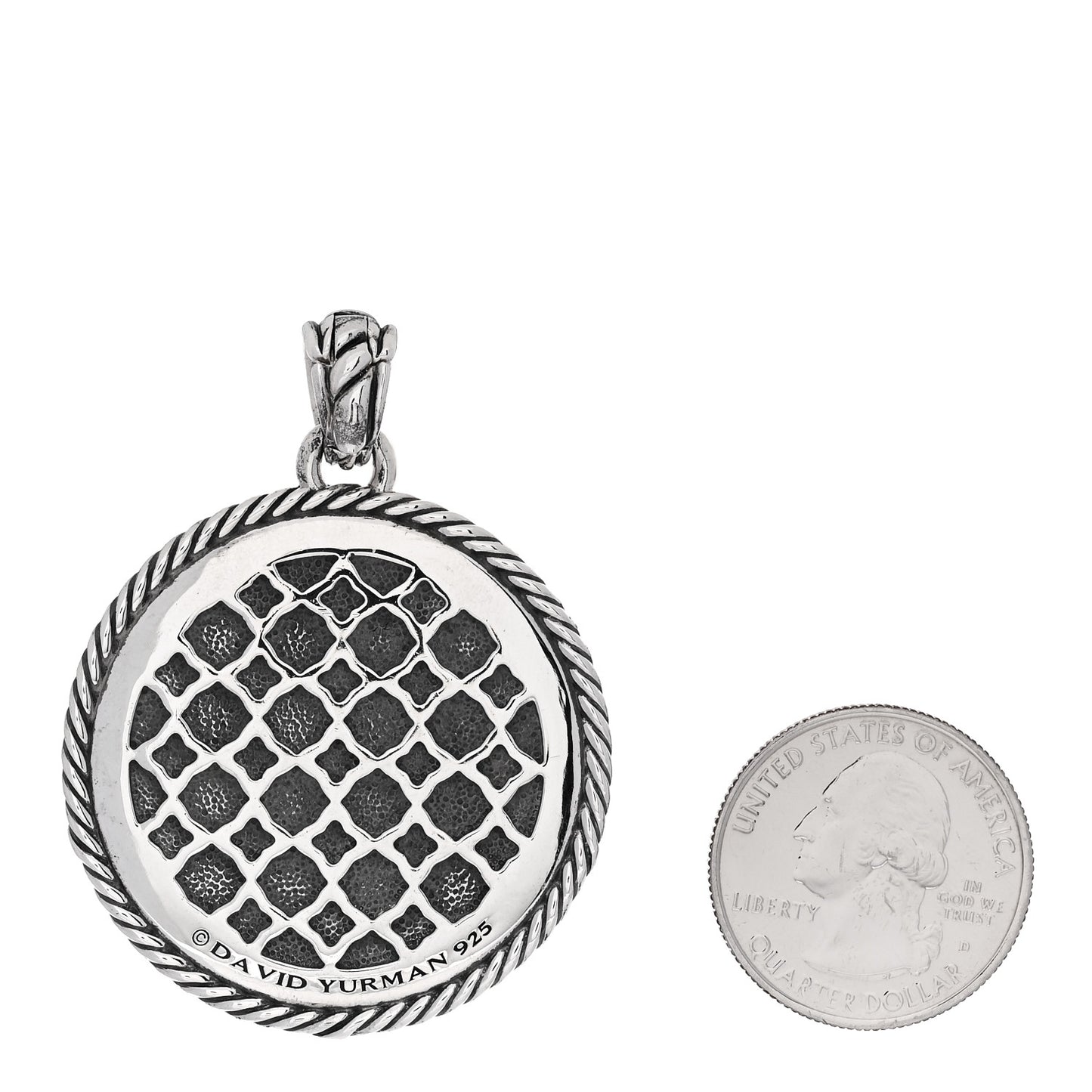 Sterling Silver Large Labyrinth Disc Pendant