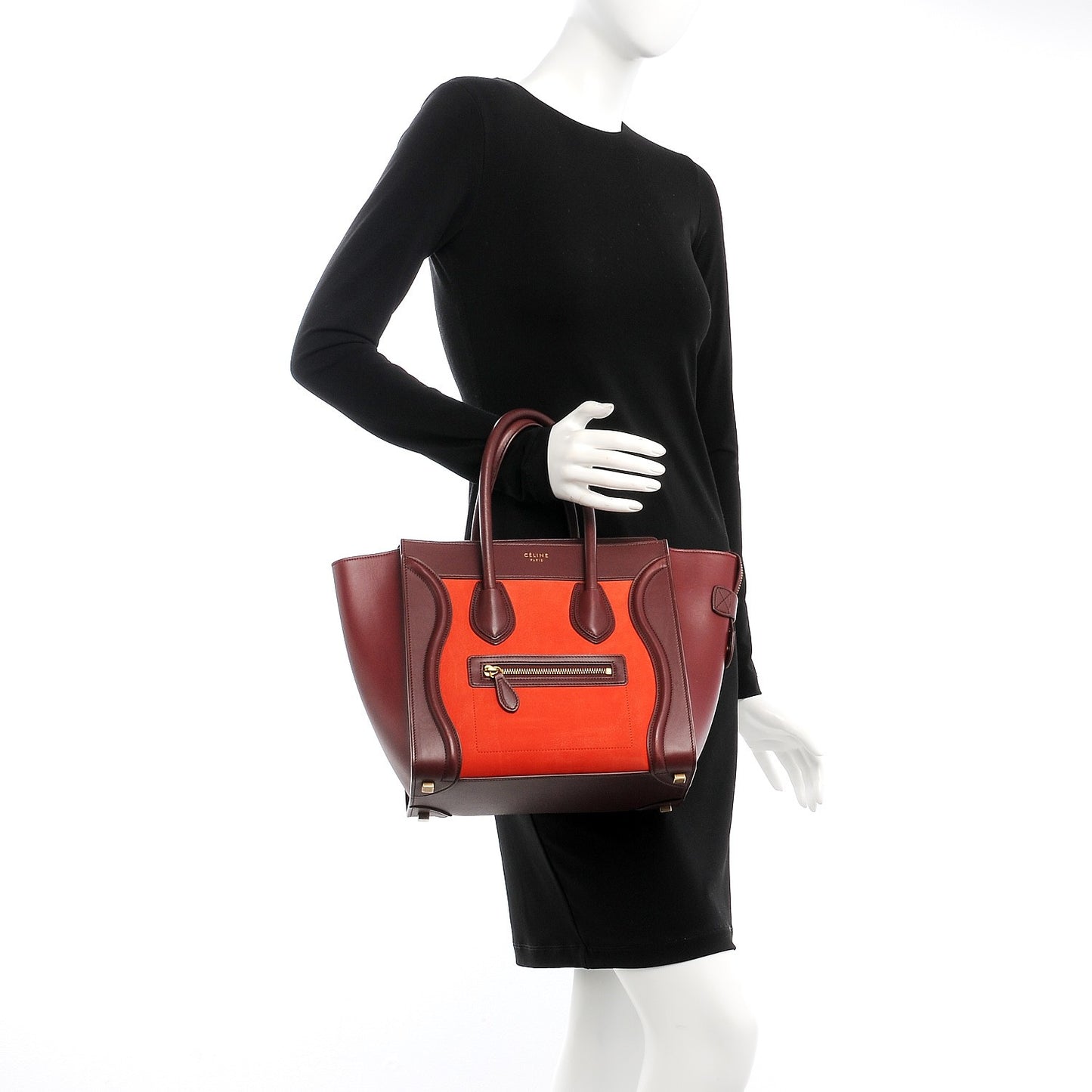 Bullhide Calfskin Micro Bi-Color Luggage Vermillion