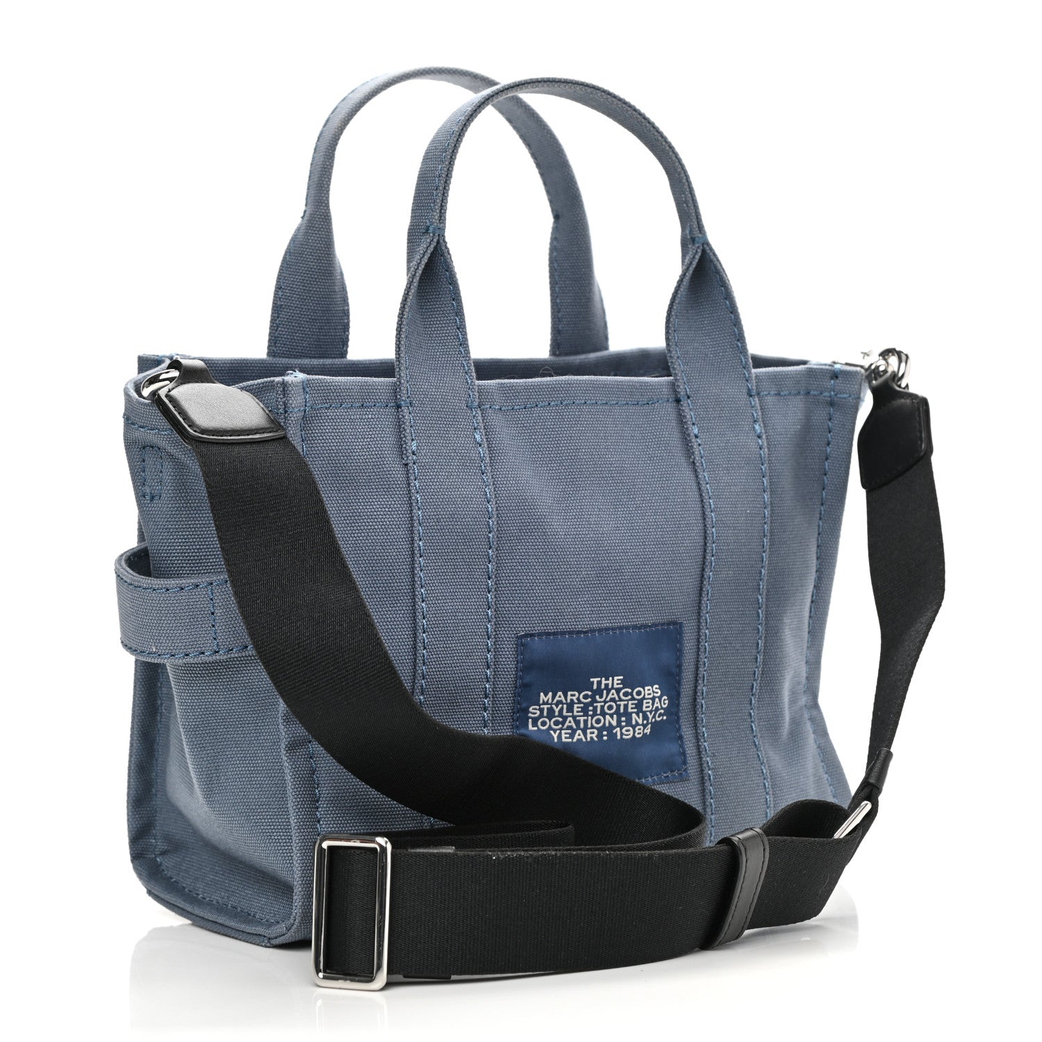 Marc Jacobs Cotton Canvas Mini The Tote Bag Blue Shadow 3 of 10