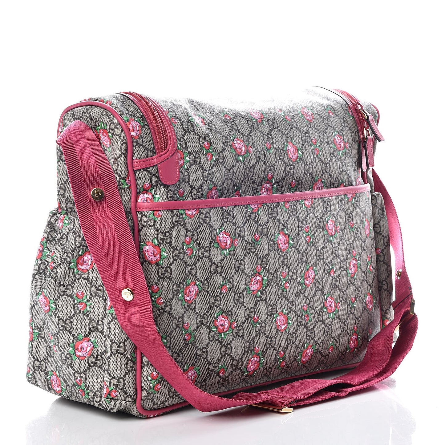 GG Supreme Monogram Rose Bud Diaper Bag Pink