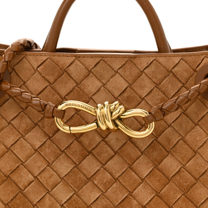 Bottega Veneta Suede Intrecciato Small Andiamo Shoulder Bag Amber 7 of 10