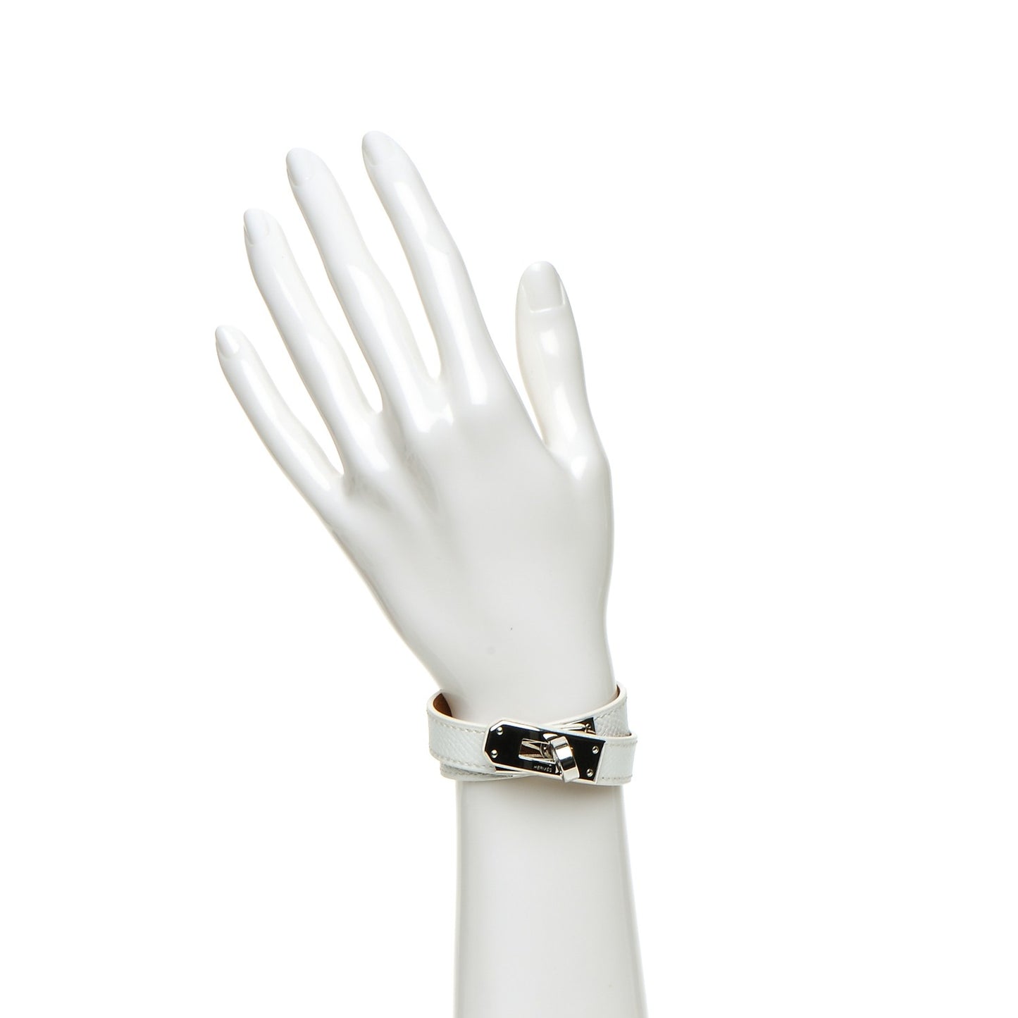 Epsom Kelly Double Tour Bracelet XS White