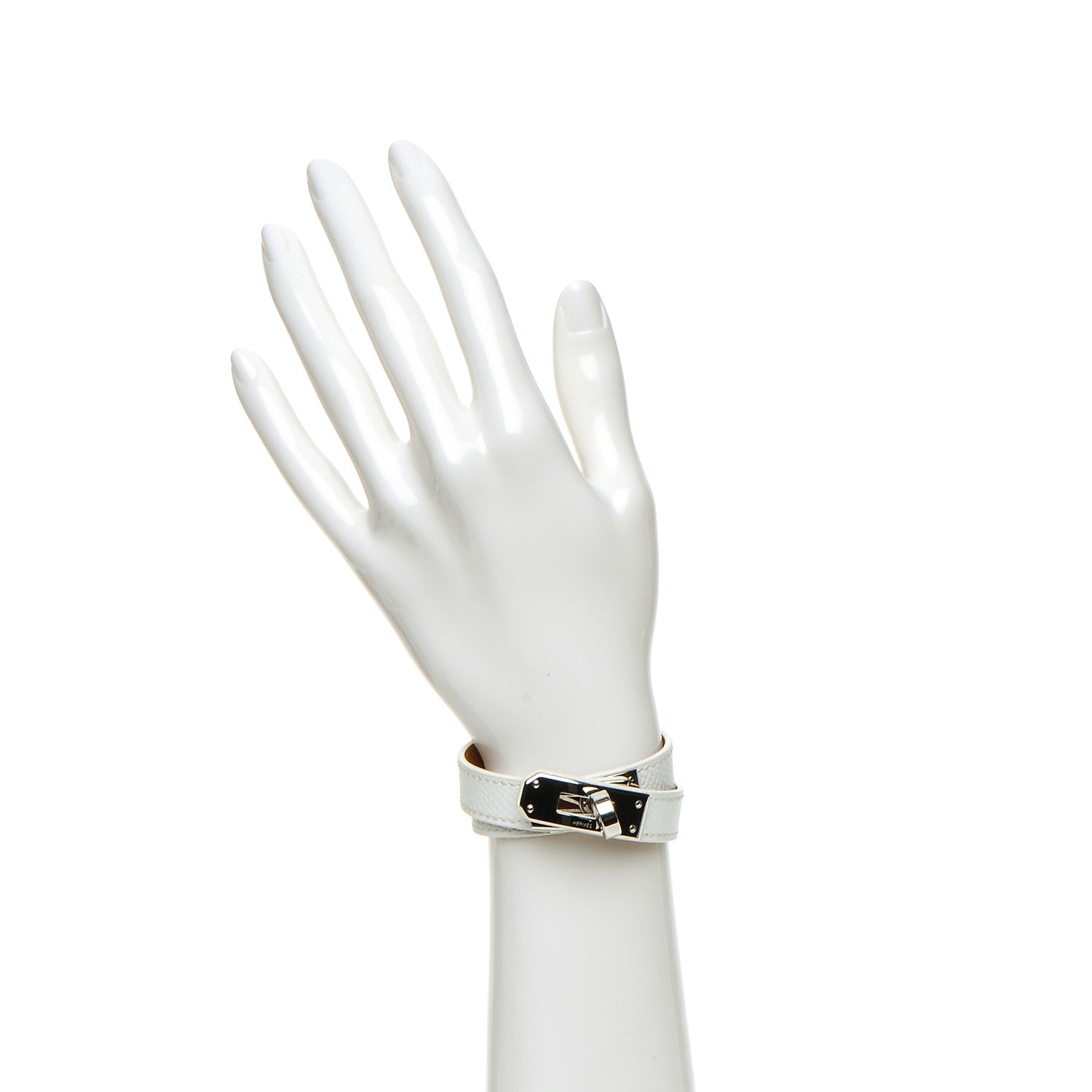 Hermes Epsom Kelly Double Tour Bracelet XS White 2 of 8