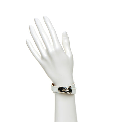 Hermes Epsom Kelly Double Tour Bracelet XS White 2 of 8
