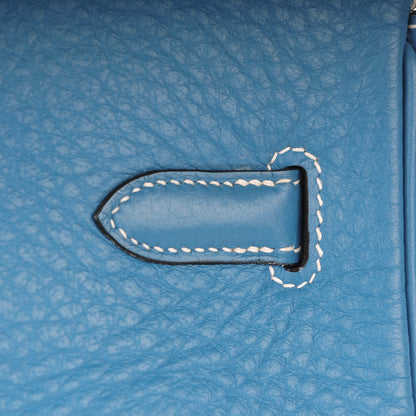 Hermes Taurillon Clemence Birkin 35 Blue Jean 9 of 33