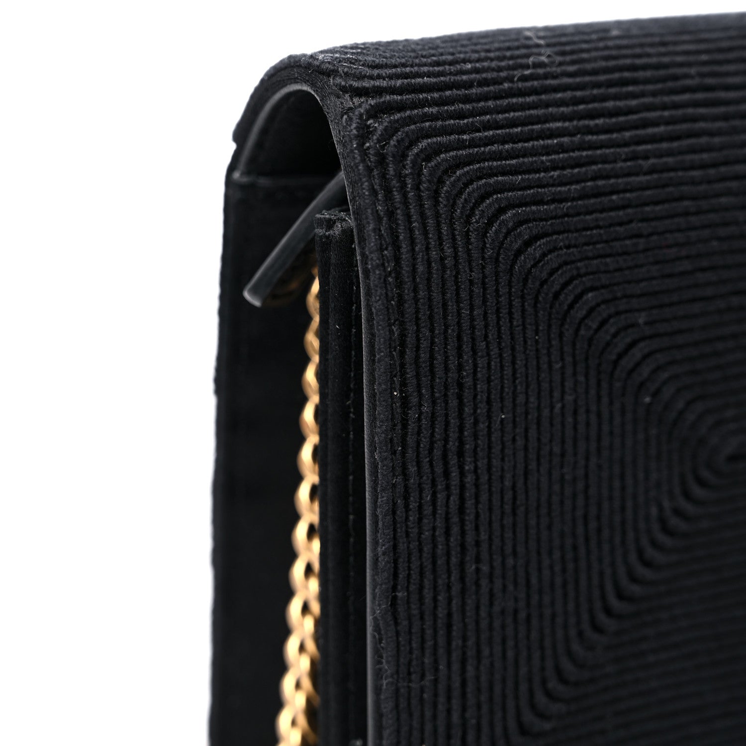 Saint Laurent Satin Woven Monogram Kate Tassel Chain Wallet Black 11 of 11