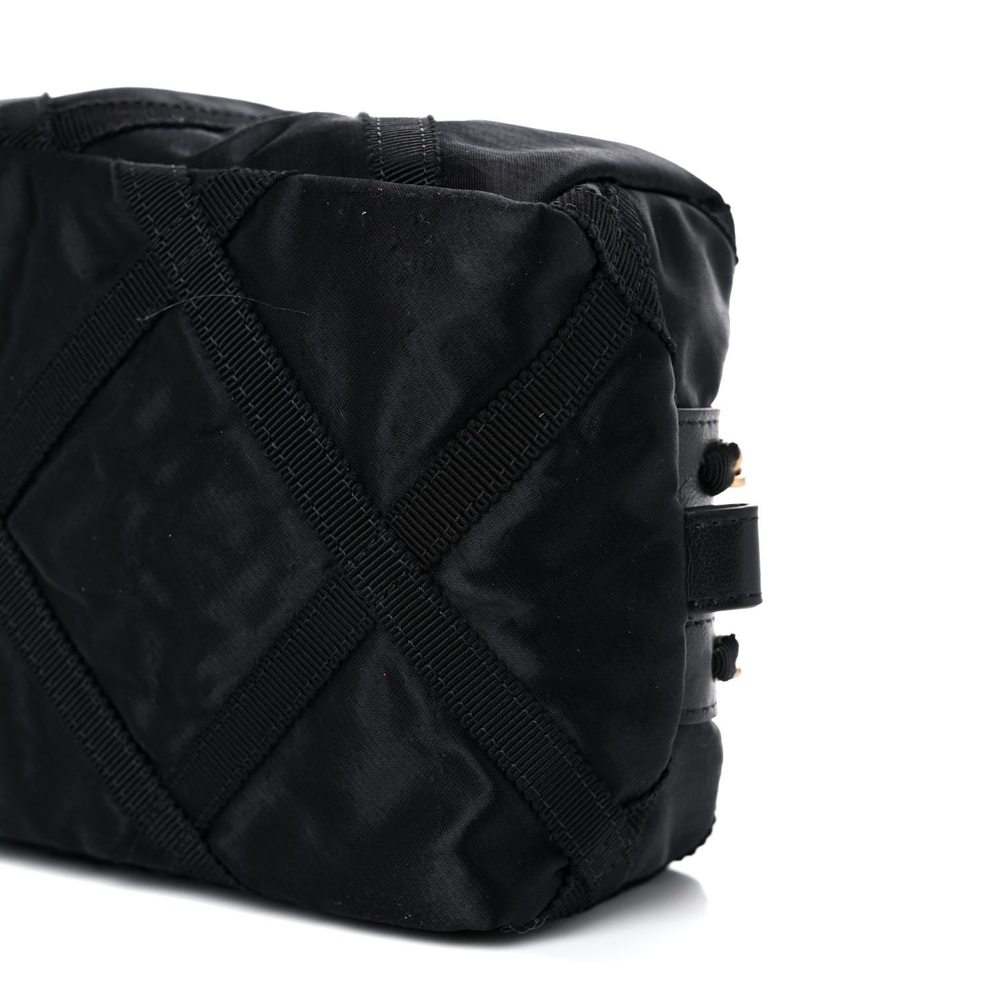 Nylon Grosgrain Lifestyle Pouch With Sleep Mask Black