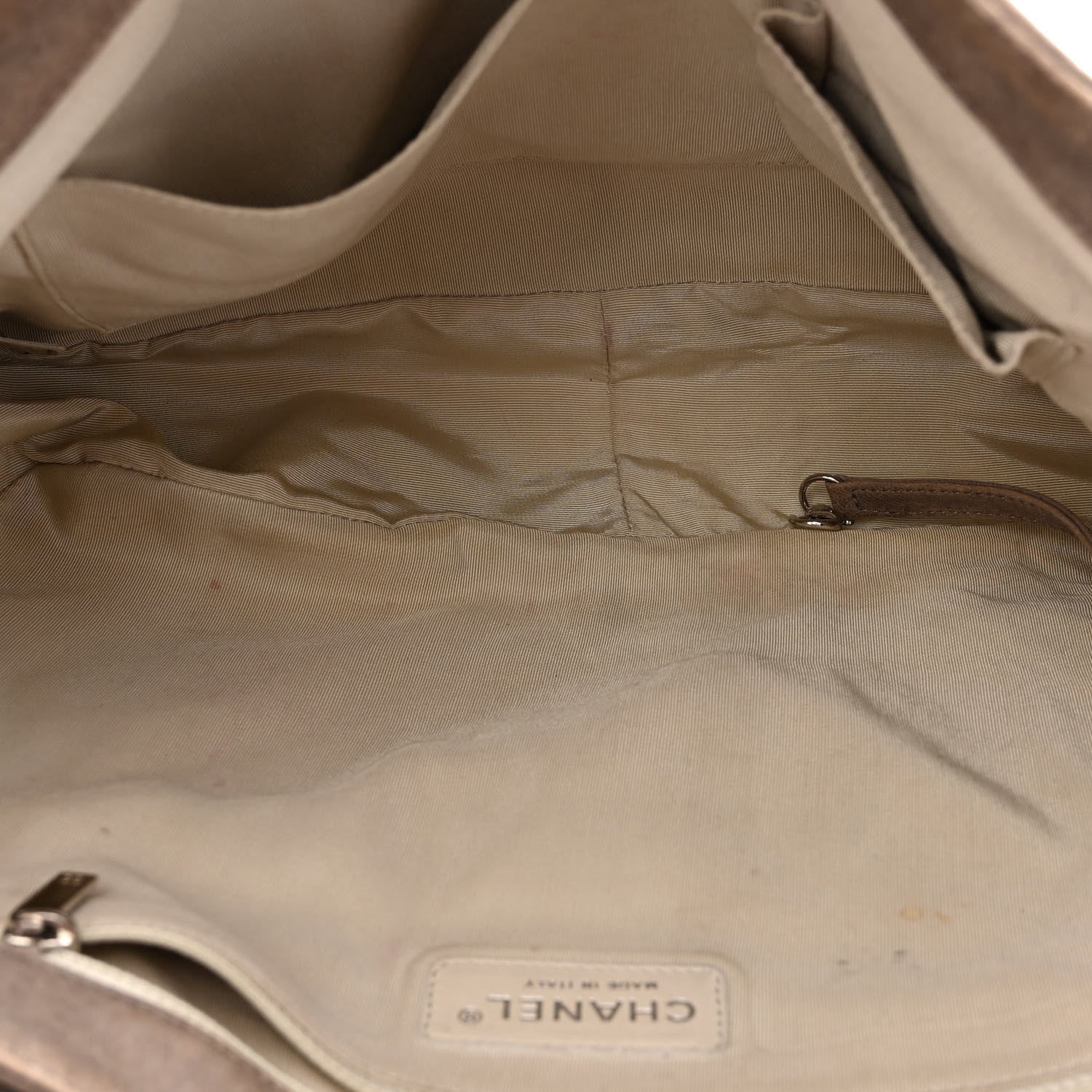 Chanel Washed Lambskin Quilted Chain Around Maxi Flap Taupe 5 of 10