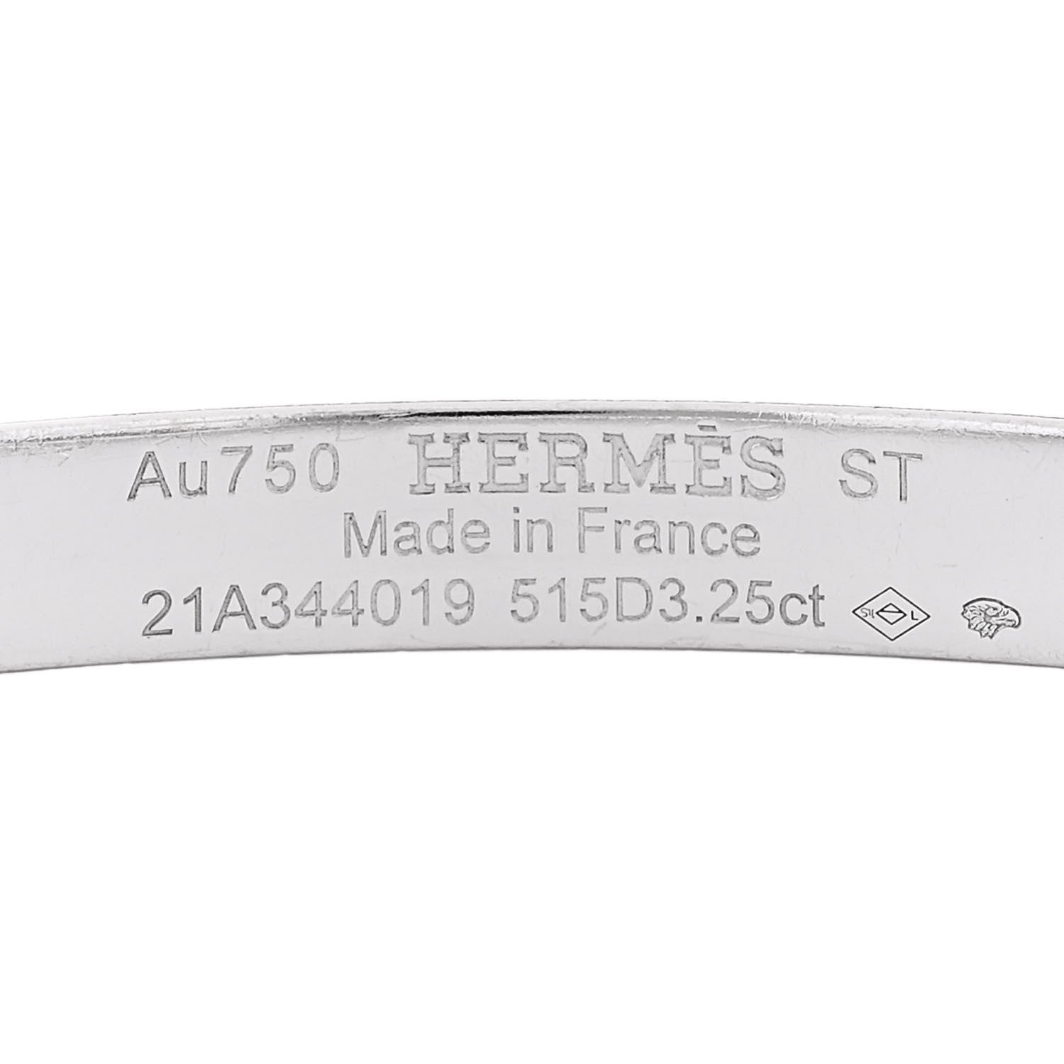 Hermes 18K White Gold Diamond PM Kelly Full Pave Bracelet ST 3 of 4