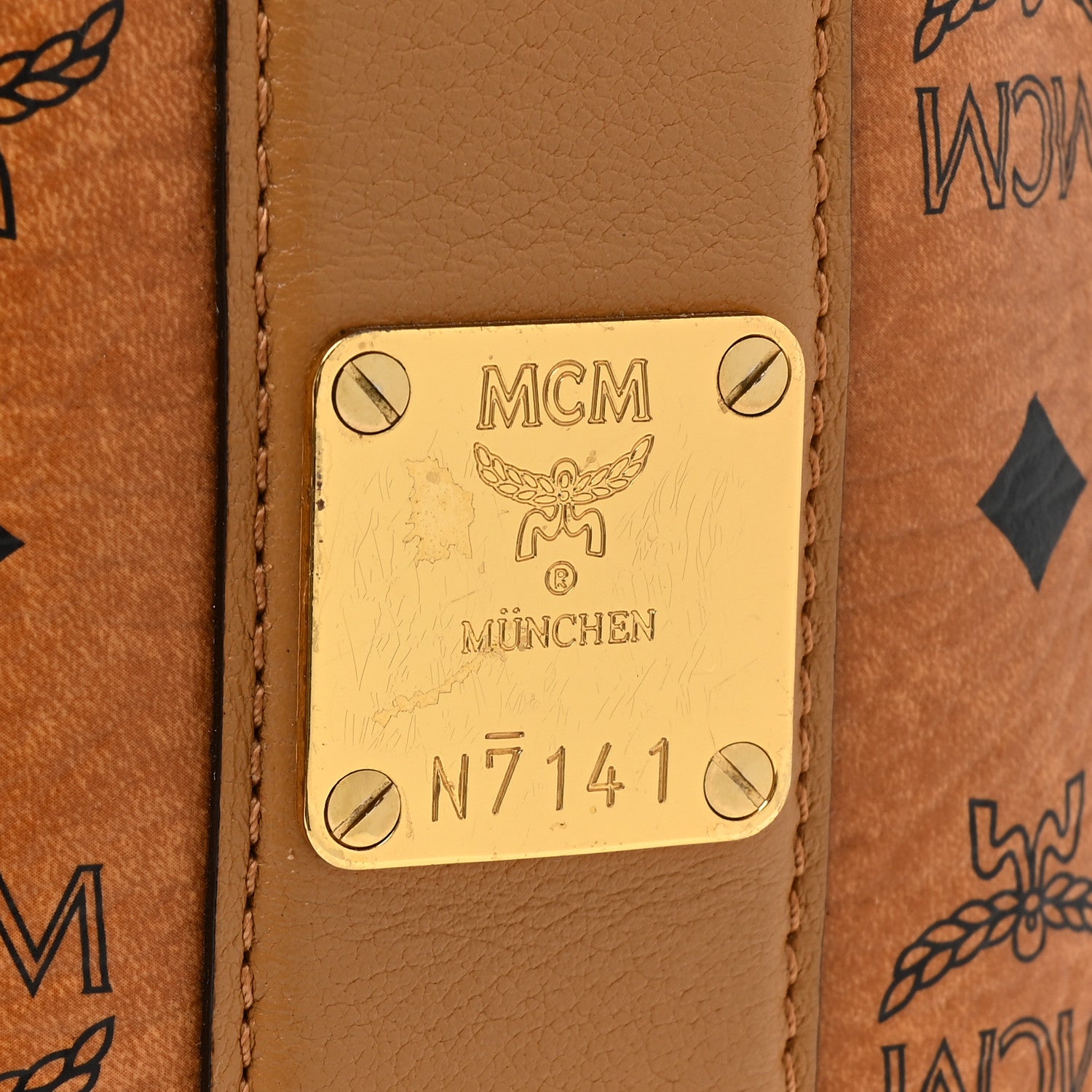 MCM Visetos Medium Liz Reversible Shopper Tote Cognac 10 of 20
