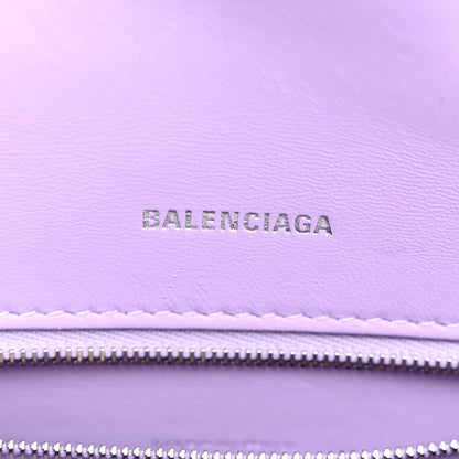 Balenciaga Shiny Calfskin Crocodile Embossed Small Hourglass Top Handle Bag Lilac 6 of 13