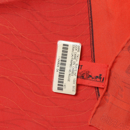 Hermes Silk Dip Dye Carre En Carres Scarf 90 Geranium Framboise Rouge 7 of 7