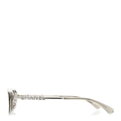 Chanel Acetate Metal Oval Sunglasses 5565-A Grey 3 of 8