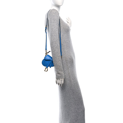 Christian Dior Goatskin Micro Saddle Bag With Strap Blue 2 of 10