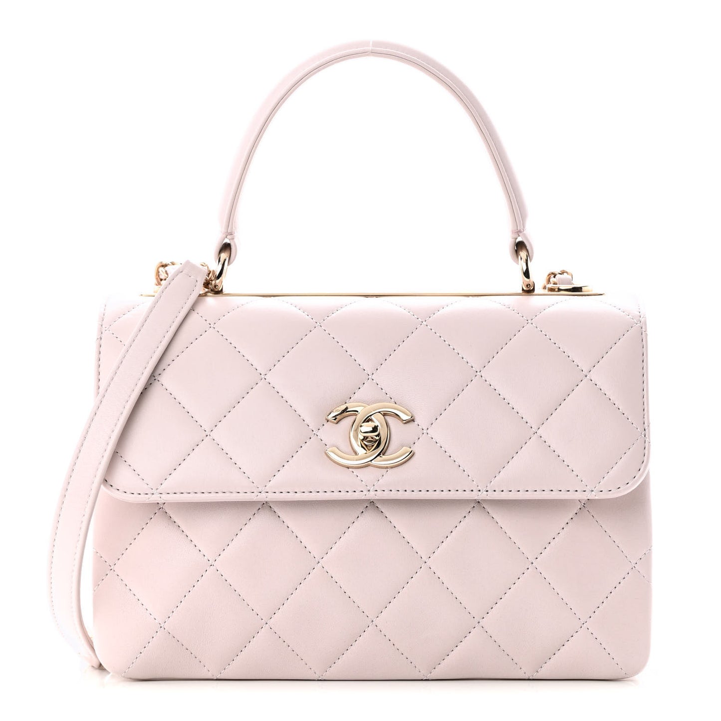 Lambskin Quilted Small Trendy CC Flap Dual Handle Bag Lilas Lilac
