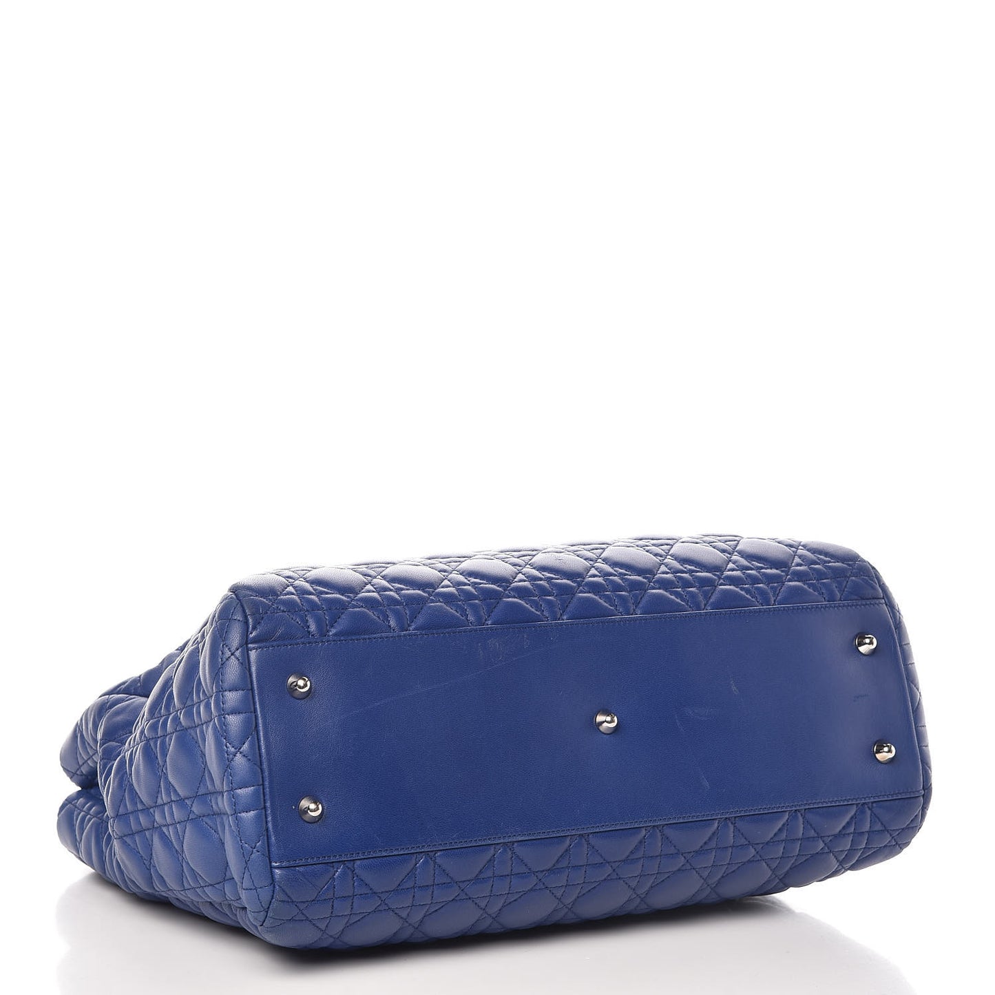 Lambskin Cannage Large Dior Soft Shopping Tote Blue