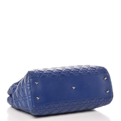 Christian Dior Lambskin Cannage Large Dior Soft Shopping Tote Blue 4 of 11