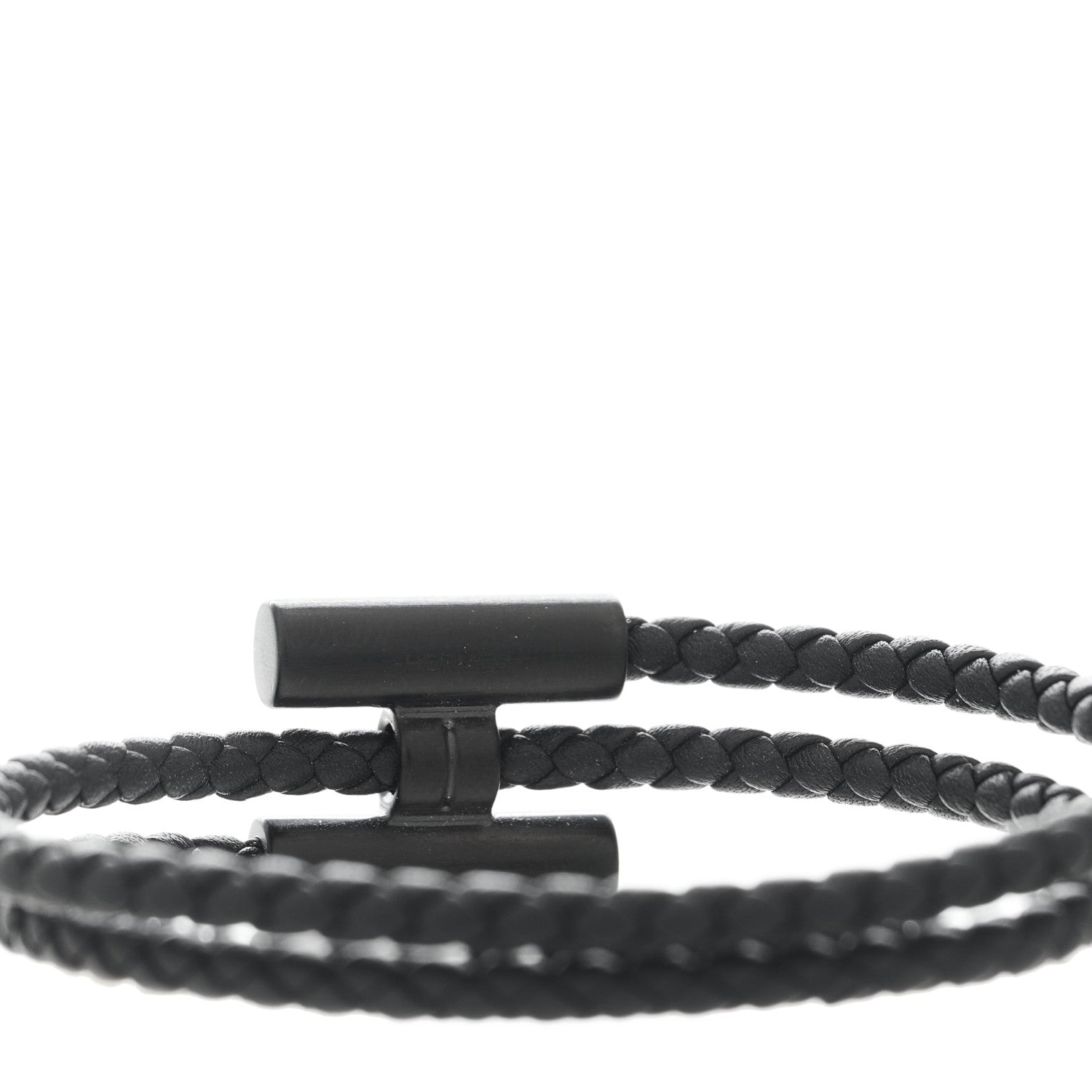 Hermes Swift Double Wrap Cord Tournis Tresse Bracelet Black 4 of 5