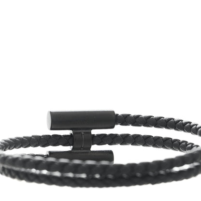 Hermes Swift Double Wrap Cord Tournis Tresse Bracelet Black 4 of 5