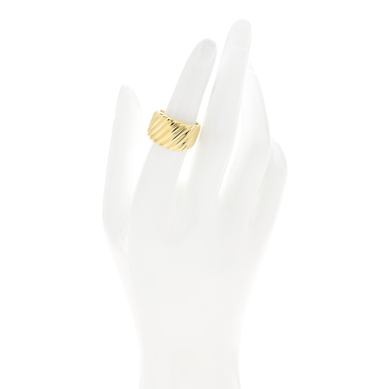 David Yurman 18K Yellow Gold Cable Cigar Band Ring 51 5.75 2 of 5