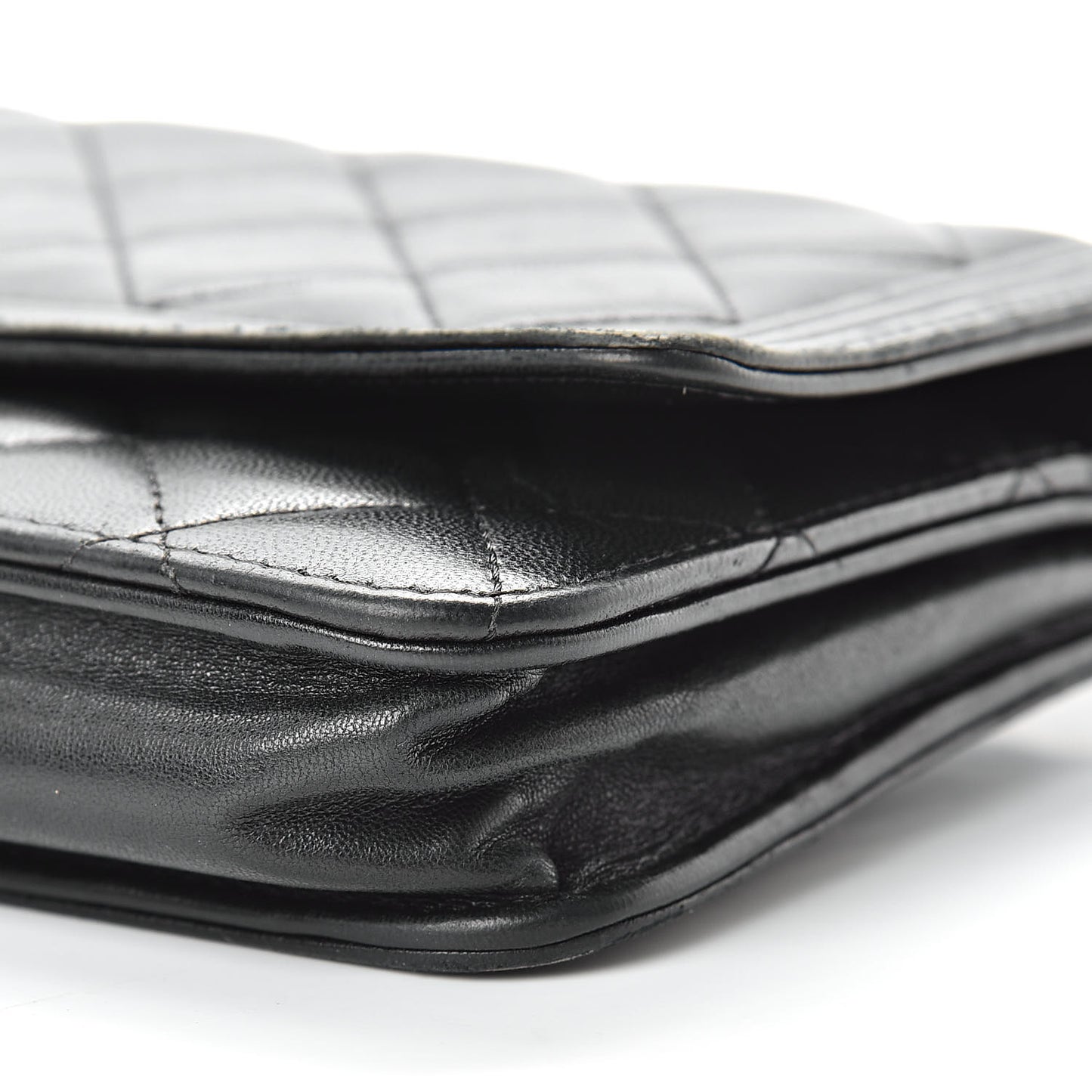Lambskin Quilted Boy Wallet On Chain WOC Black