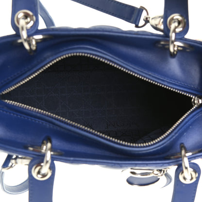 Christian Dior Lambskin Cannage Medium Lady Dior Blue 4 of 15